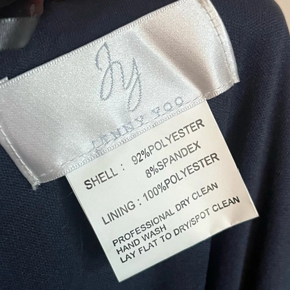 JY Jenny Yoo • NWT Midnight Blue Navy JY502 One Shoulder Bridesmaids Gown Dress - Picture 6 of 7